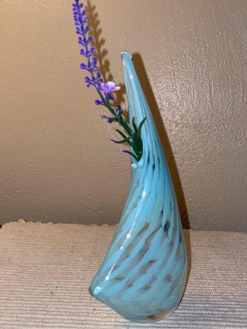 Sailboat Handblown Blue Decorative Glass Bud Vase - Home Accents